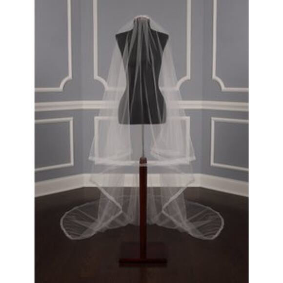 Your Dream Dress Exclusive 8881 Diamond White Chapel Foldover Bridal Veil main image 6